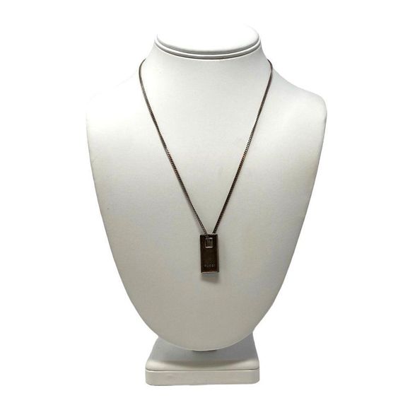 Gucci 925 Silver Bar Plate Necklace - Picture 7 of 7